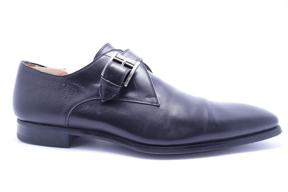 Magnanni Shoes Mens Size 11 Black Leather Monk Strap Made In Spain 16856